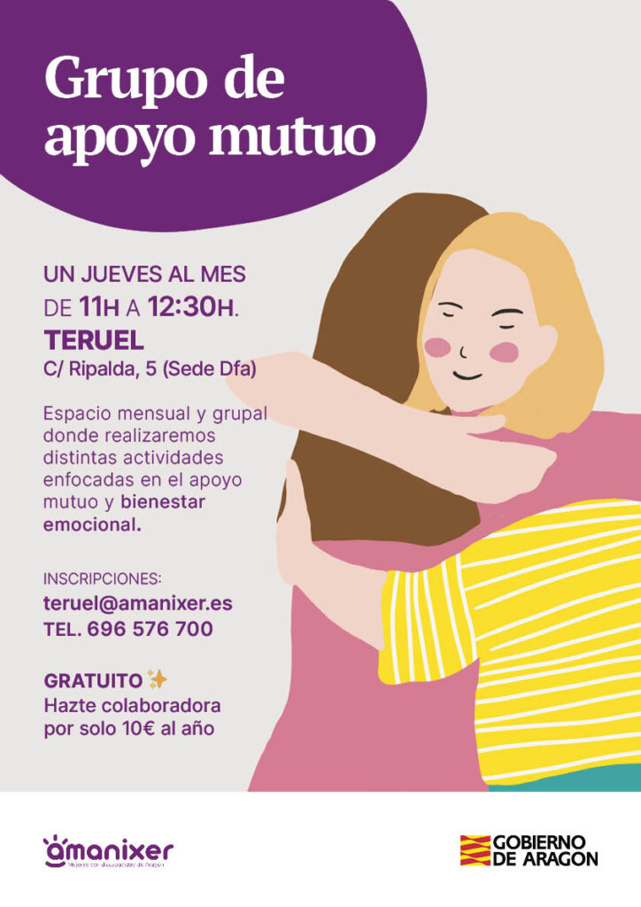 Cartel del Grupo de apoyo mutuo para mujeres en Teruel