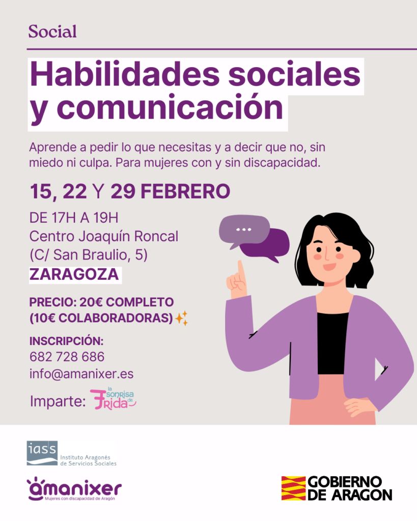 Cartel del taller de habilidades sociales y comunicación