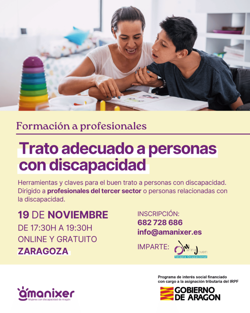 Cartel sobre trato adecuado a personas con discapacidad