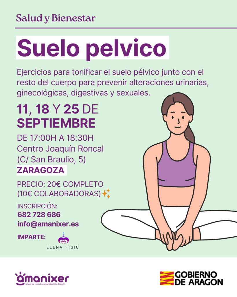 Cartel del taller de suelo pélvico en Zaragoza