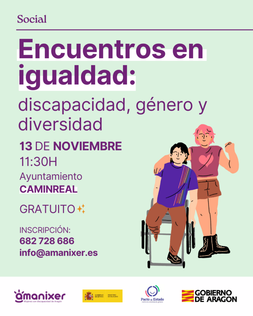 Cartel de la charla sobre igualdad en Caminreal