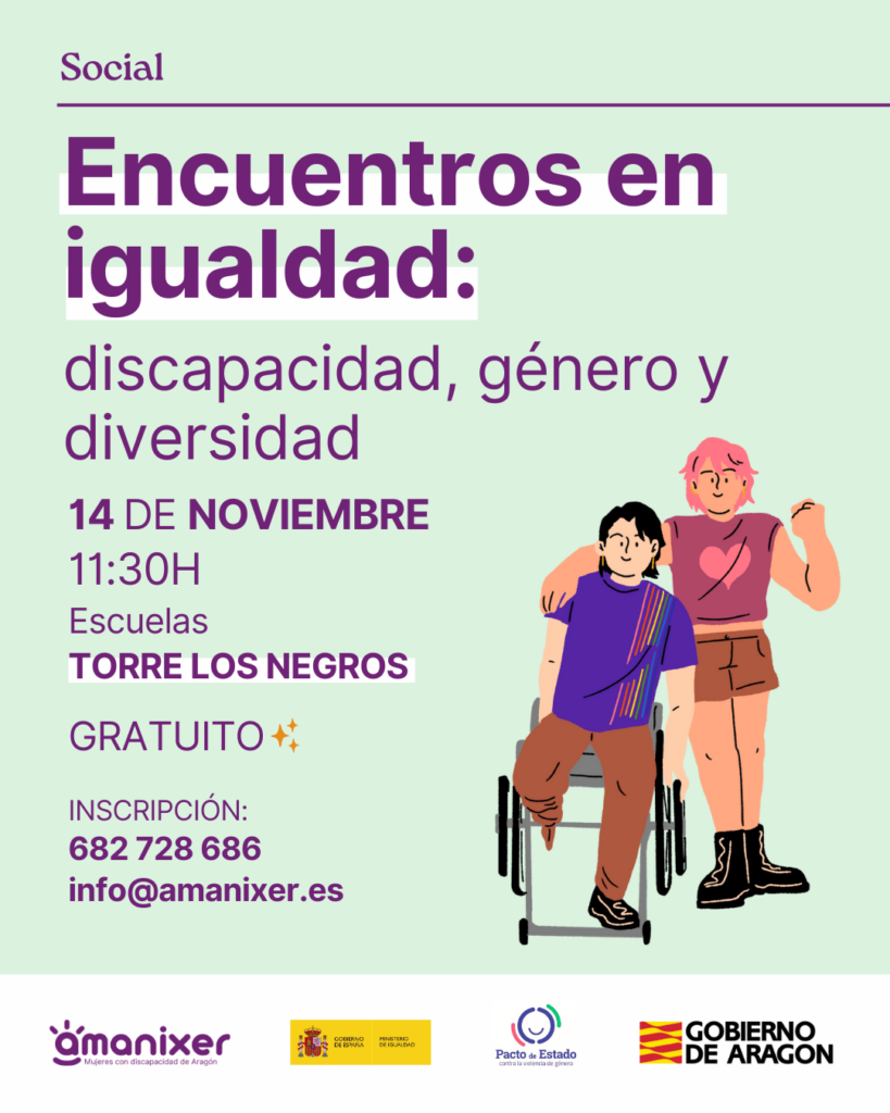 Cartel de la charla sobre igualdad en Torre los Negros