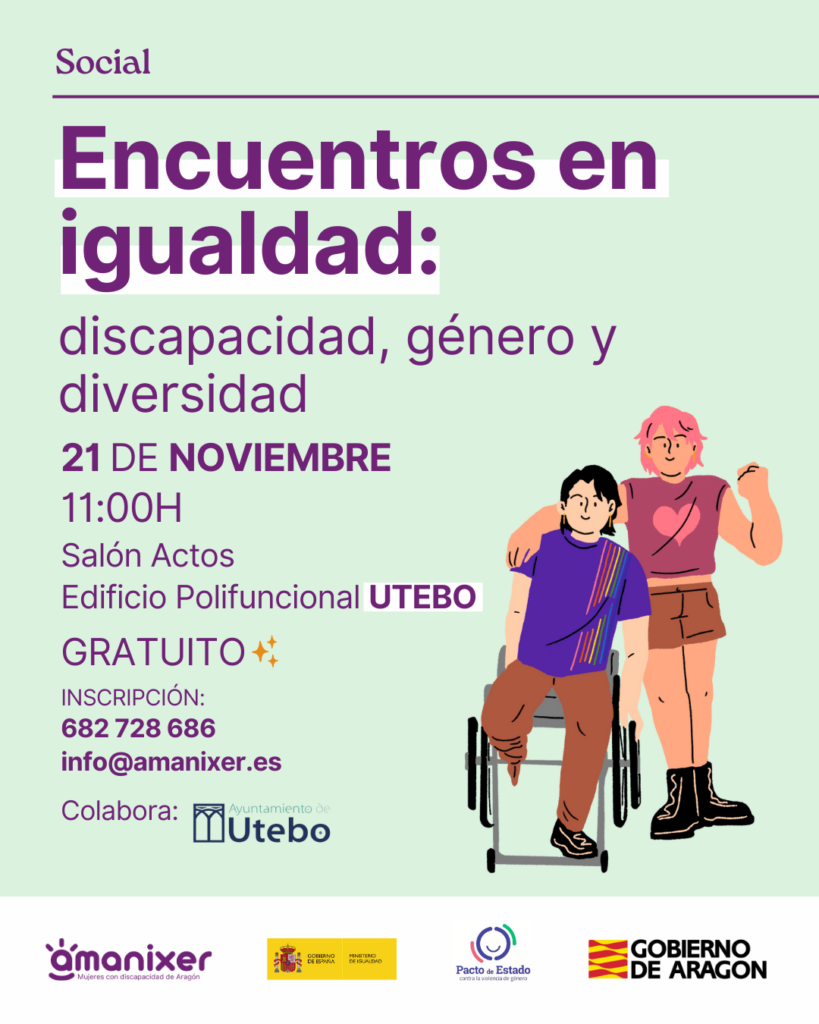 Cartel de la charla sobre igualdad en Utebo