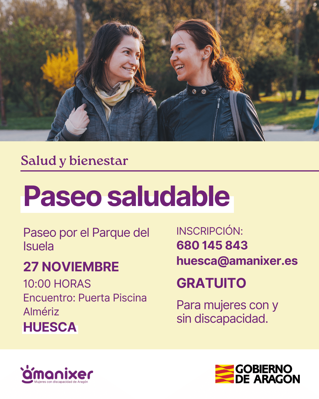 Cartel del Paseo saludable en Huesca