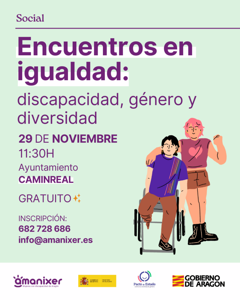 Cartel de la charla sobre igualdad en Caminreal