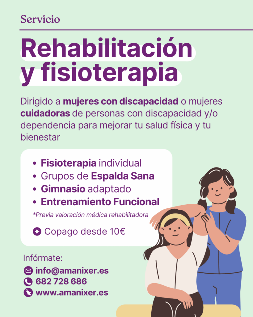 Cartel servicio de fisioterapia y rehabilitación