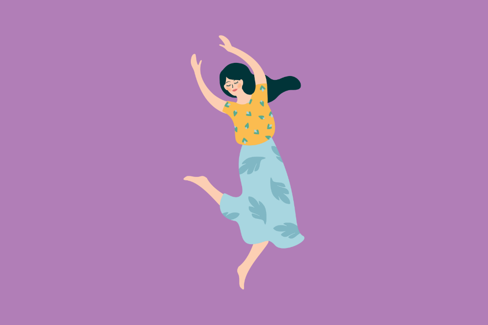 Ilustración de mujer bailando