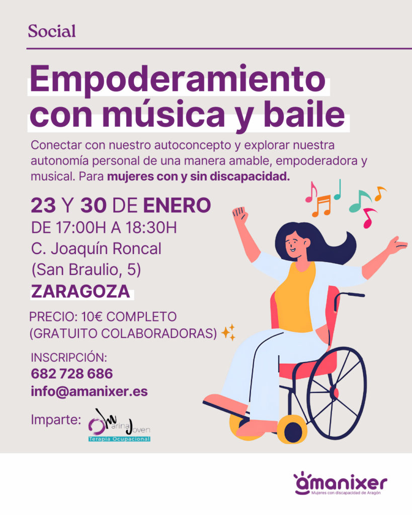 Cartel del taller de empoderamiento a través del baile