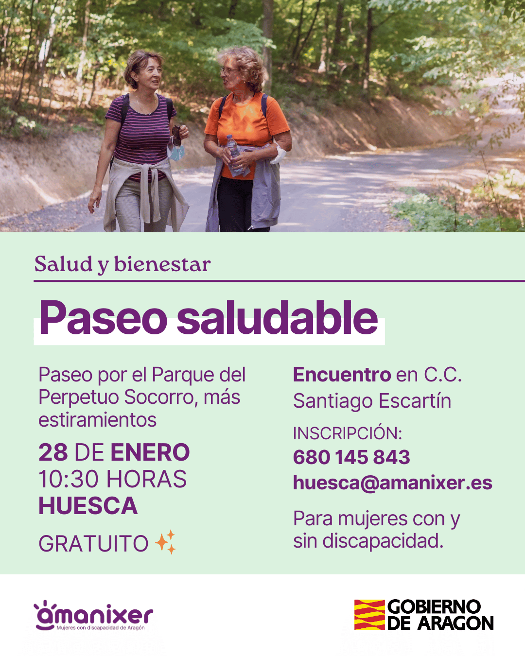 Cartel del Paseo saludable en Huesca