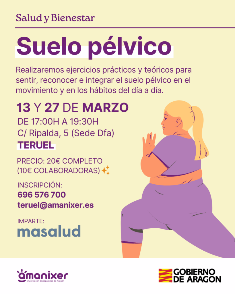 Cartel del taller de suelo pélvico en Teruel